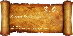 Klemm Odília névjegykártya